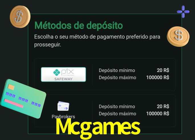 O cassino Mcgames oferece uma grande variedade de métodos de pagamento